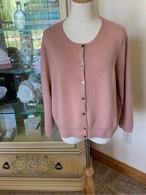 Boden Pink Cashmere Cardigan Size L